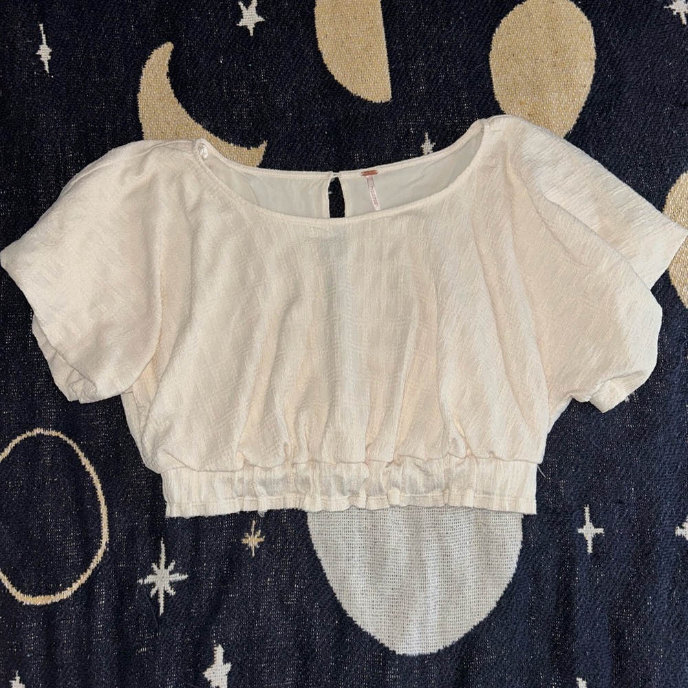 Free People Cream Crop Top